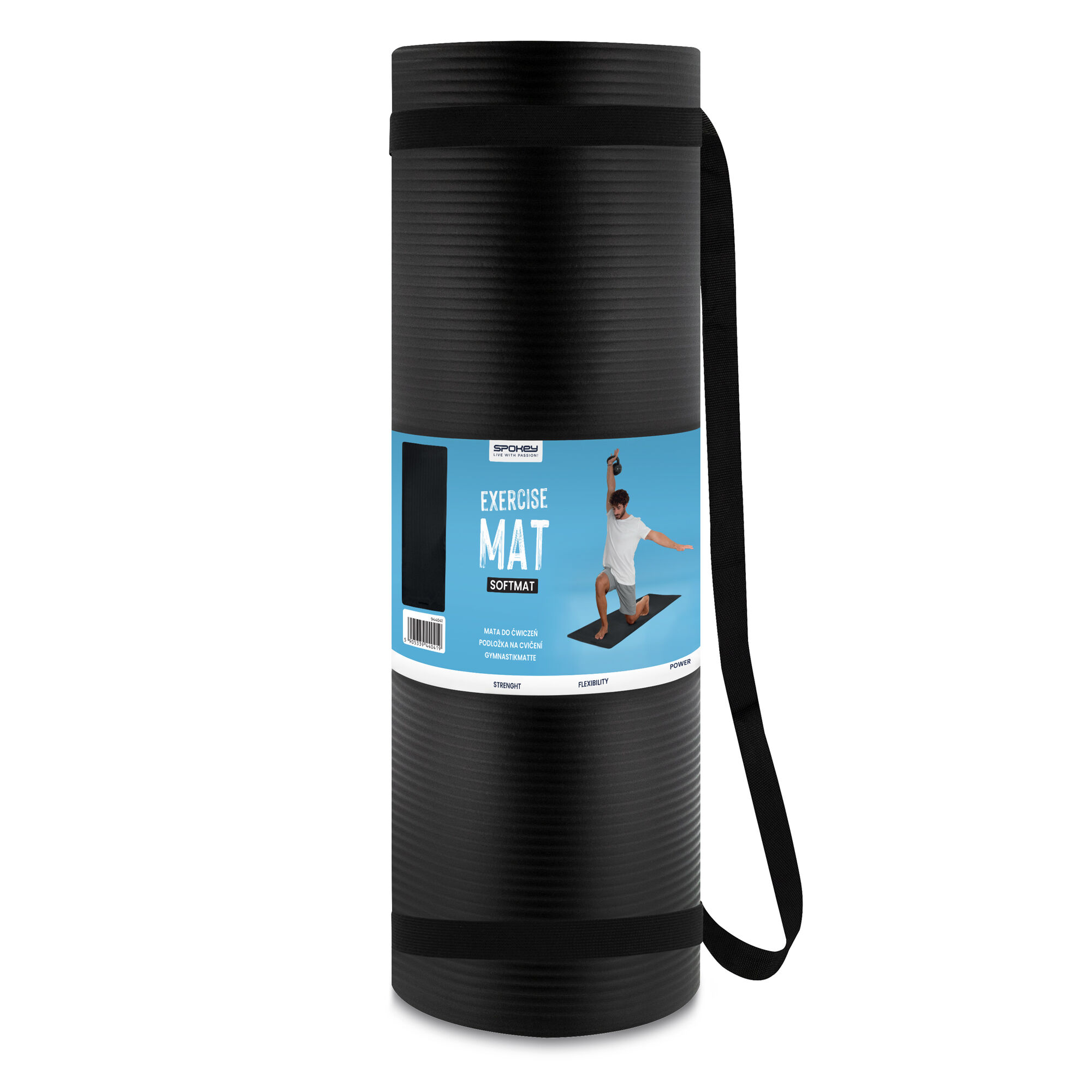 Saltea fitness SOFTMAT 183x61x1,5cm, neagra 1