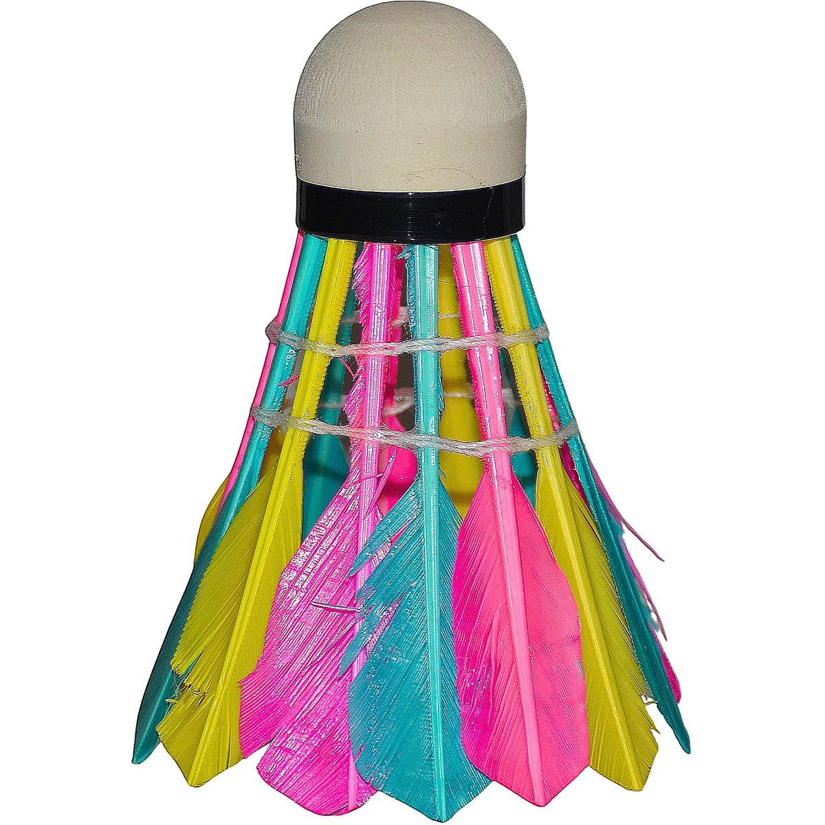 Set 3 fluturasi badminton din pene colorate ENERO 3