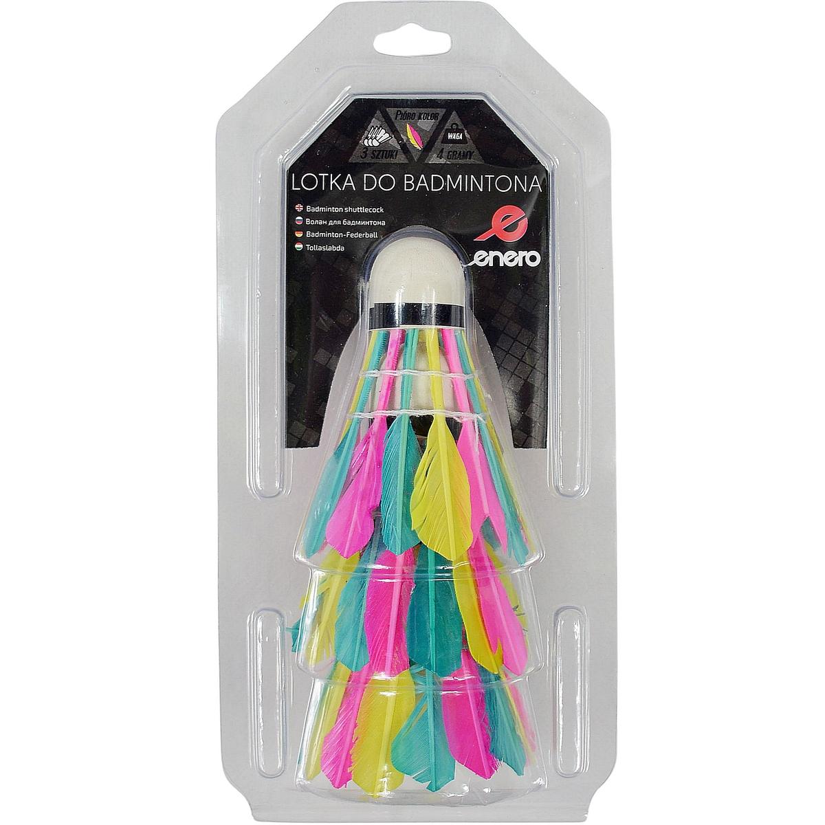 Set 3 fluturasi badminton din pene colorate ENERO 6